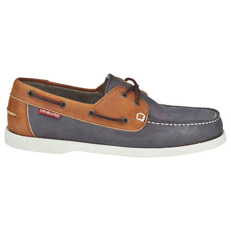 CR500 Men's Leather Boat Shoes - Blue/Brown