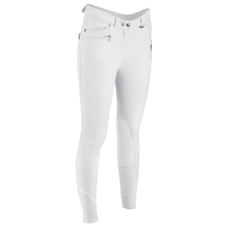 Pantaloni concorso equitazione BR700 donna bianchi