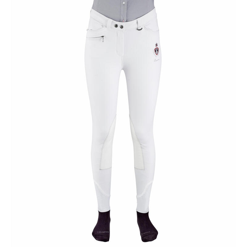 Pantaloni concorso equitazione BR700 donna bianchi