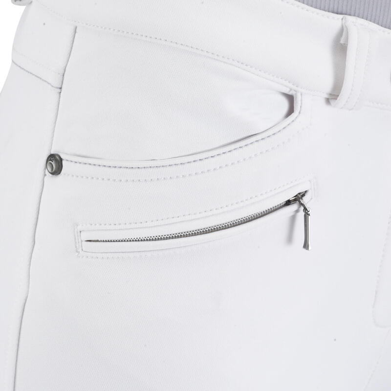 Pantaloni concorso equitazione BR700 donna bianchi