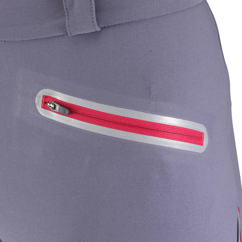Dámské jezdecké tréninkové kalhoty lehké šedo-růžové
