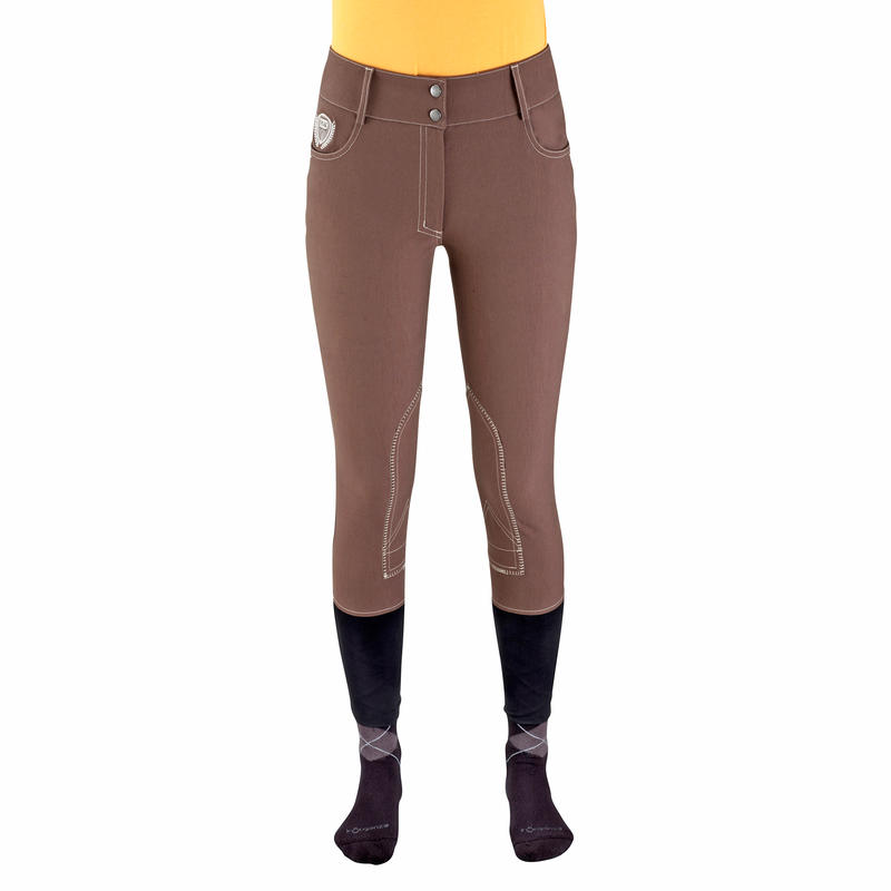 TRENDY women's horse riding jodhpurs brown Decathlon