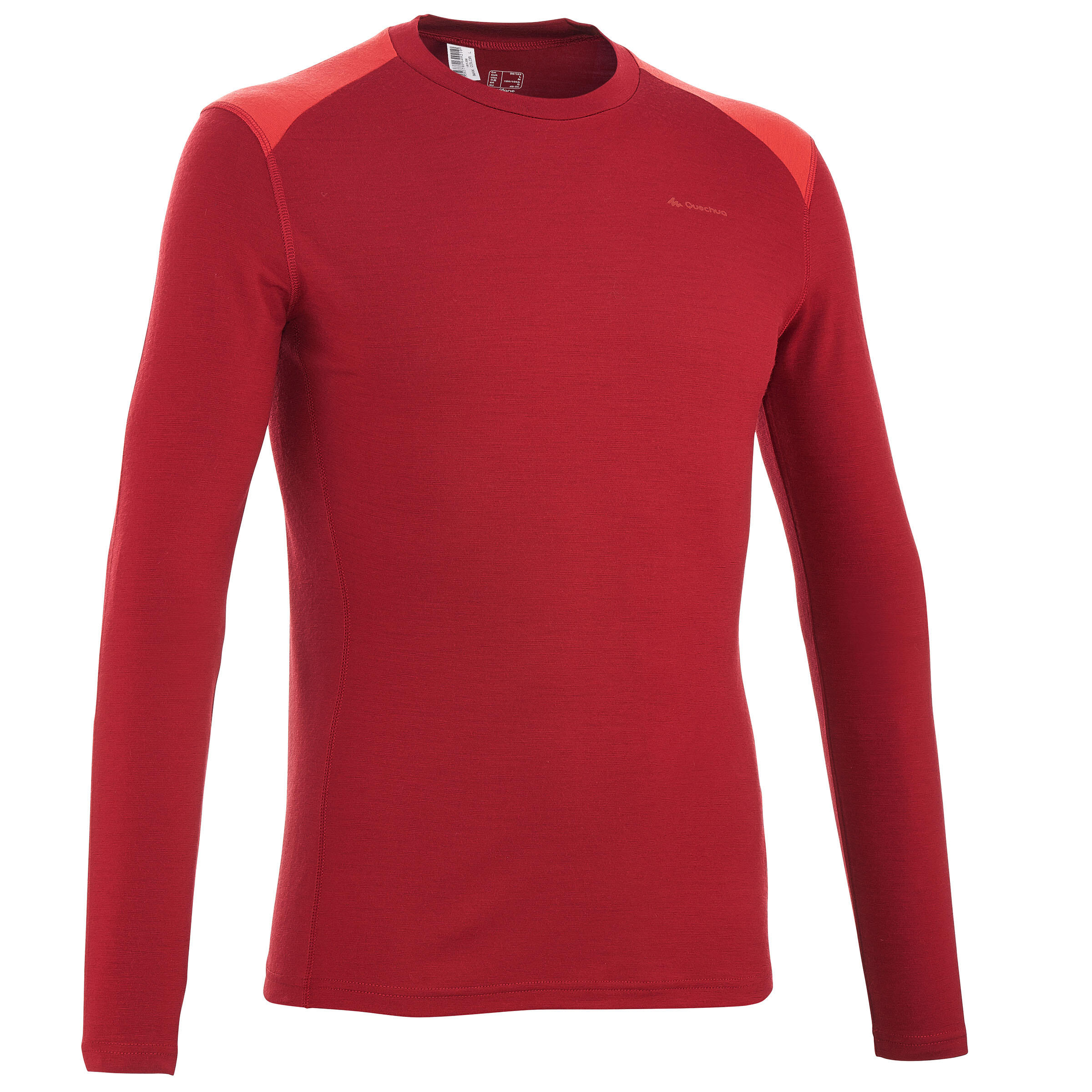 FORCLAZ TechWOOL 190 Men's Long-Sleeved Hiking T-Shirt - Red