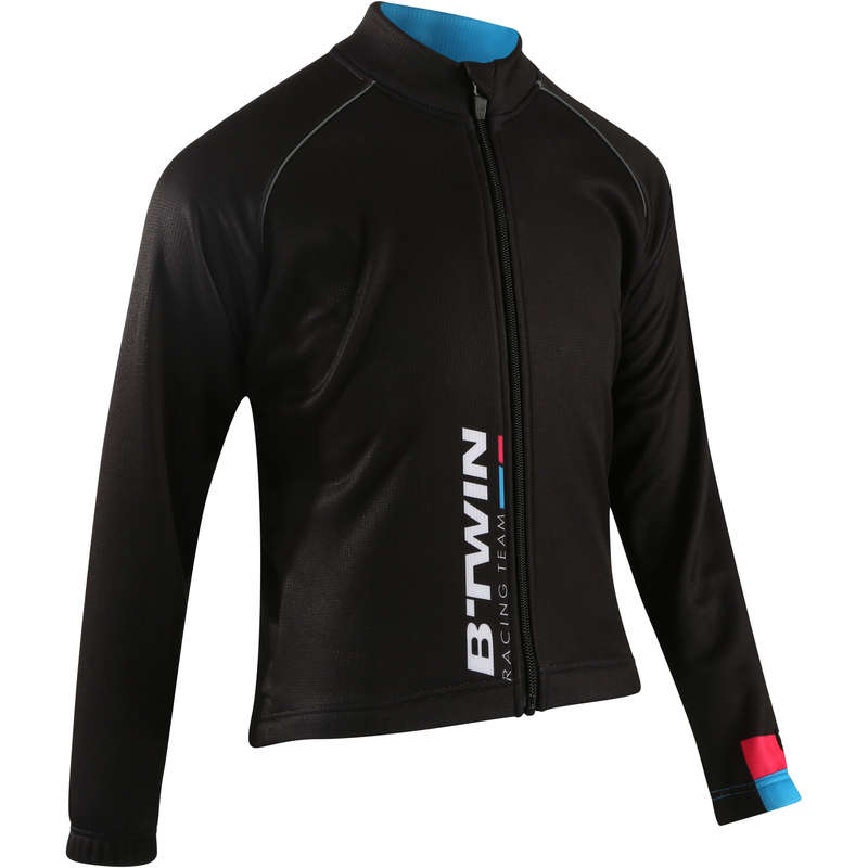 JR COLD WEATHER CYCLING APPAREL ACC Cycling - 500 Junior warm cycling jacket - black BTWIN - Cycling