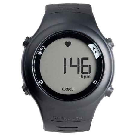 „ONRHYTHM 110“ bėgimo laikrodis su širdies ritmo dažnio matuokliu – juodas