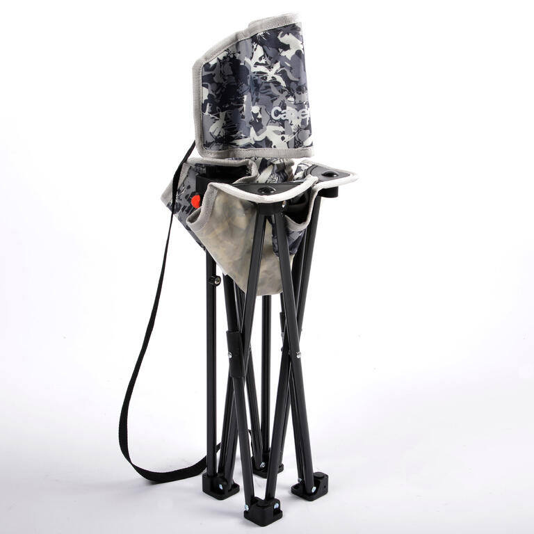 Compact kid fishing chair folded view