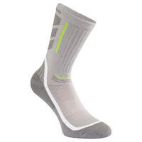 Forclaz 100 high-top adult hiking socks 2 pairs - light grey