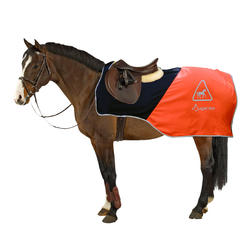 Couvre-reins équitation cheval orange et noir