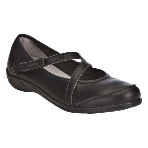 
      Baoma women's fitness walking ballerina pumps black leather
  