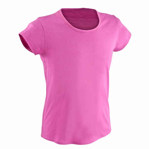 
      Girls' Short-Sleeved Gym T-Shirt - Purple
  