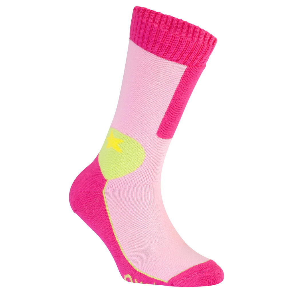 Skatesocken Oxelo Play Kinder pink/weiss