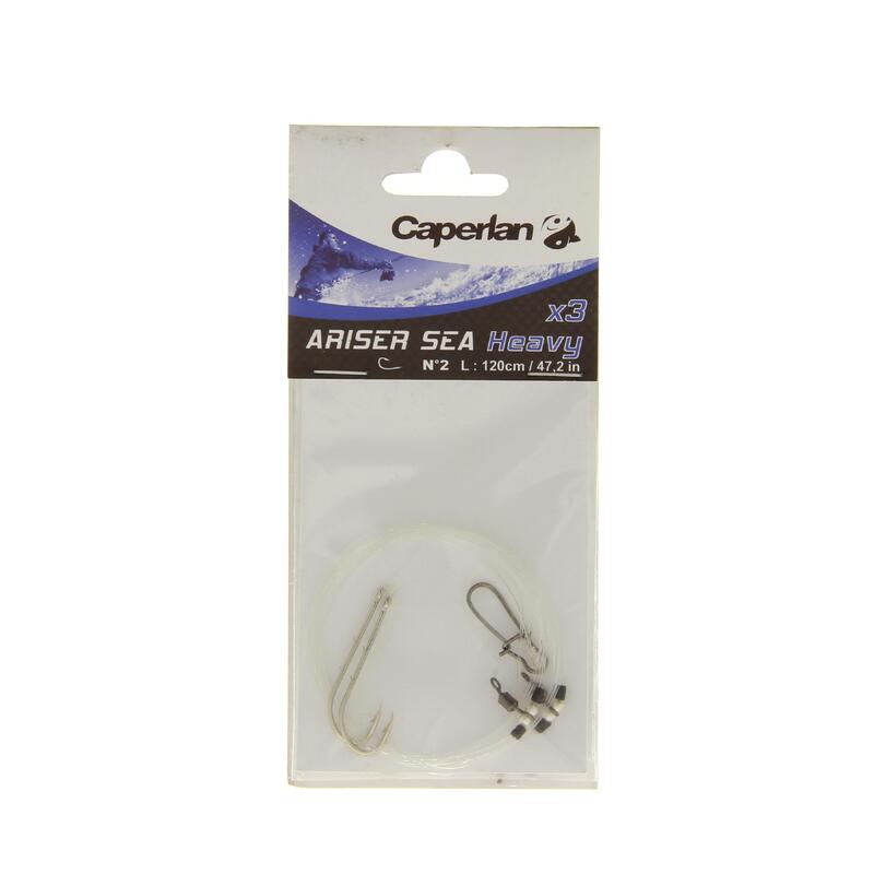 Bas de ligne pêche surfcasting KIT ARISER SEA HEAVY X3 Hameçon n°2