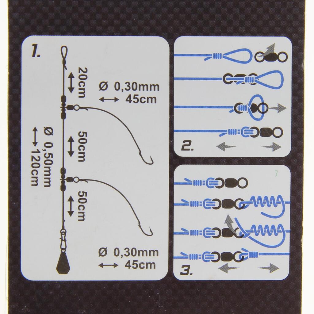 Leader Fishing Surfcasting Ariser Medium Kit (Hook No. 4x5 + Hook no. 6x5)