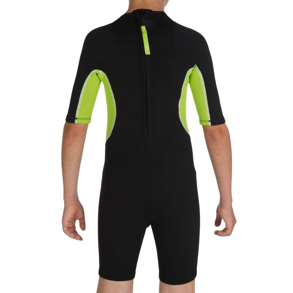 Neoprenanzug Shorty Surfen 100 Kinder grün