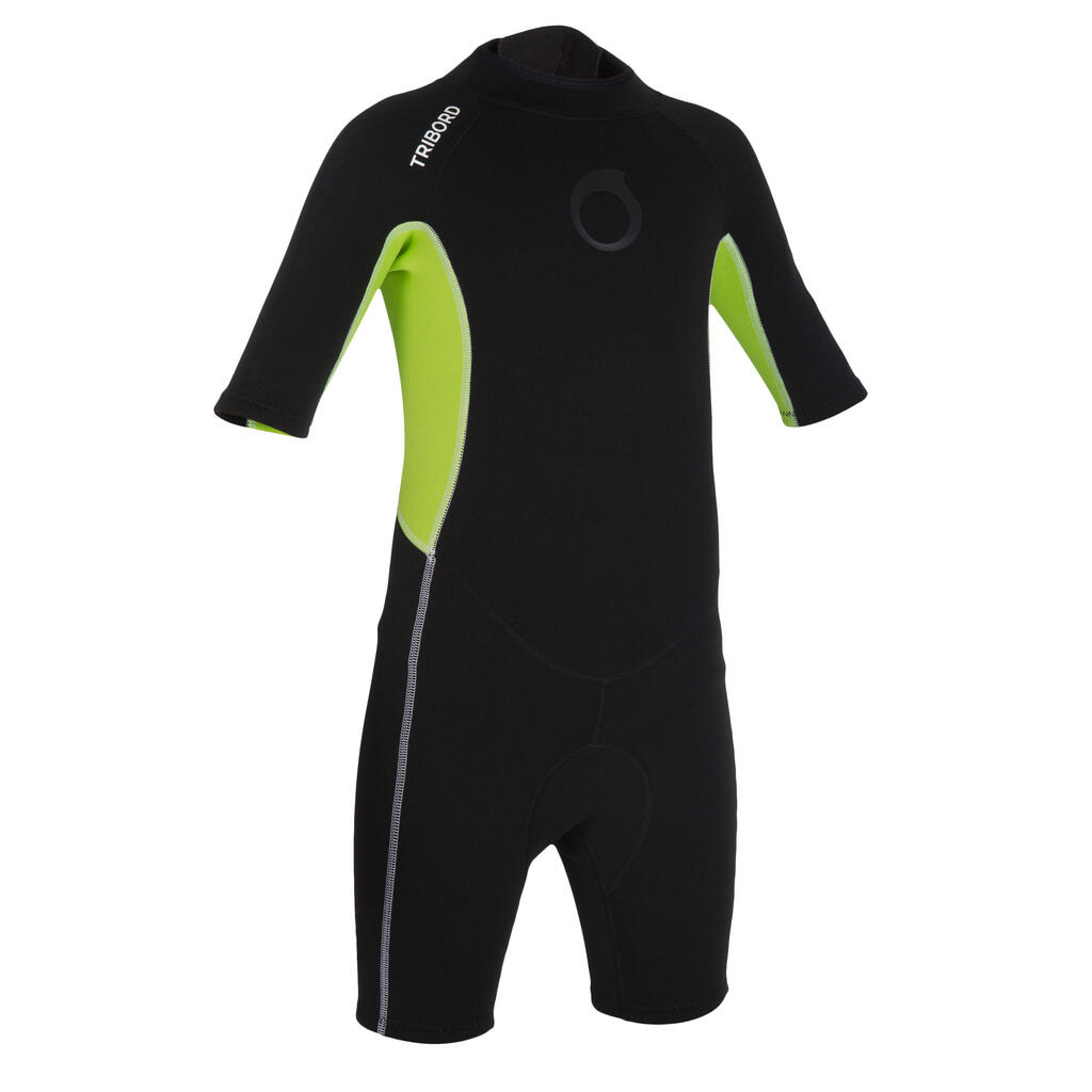Neoprenanzug Shorty Surfen 100 Kinder grün