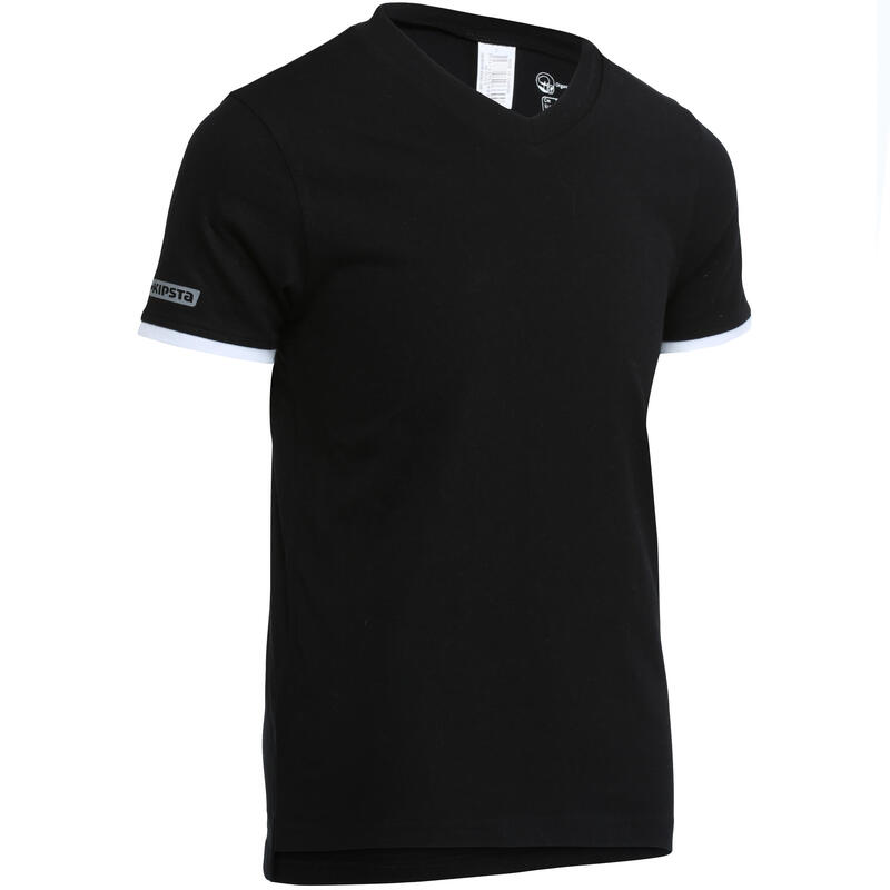 Tricou Fotbal FF300 Gri Închis/Roşu Copii