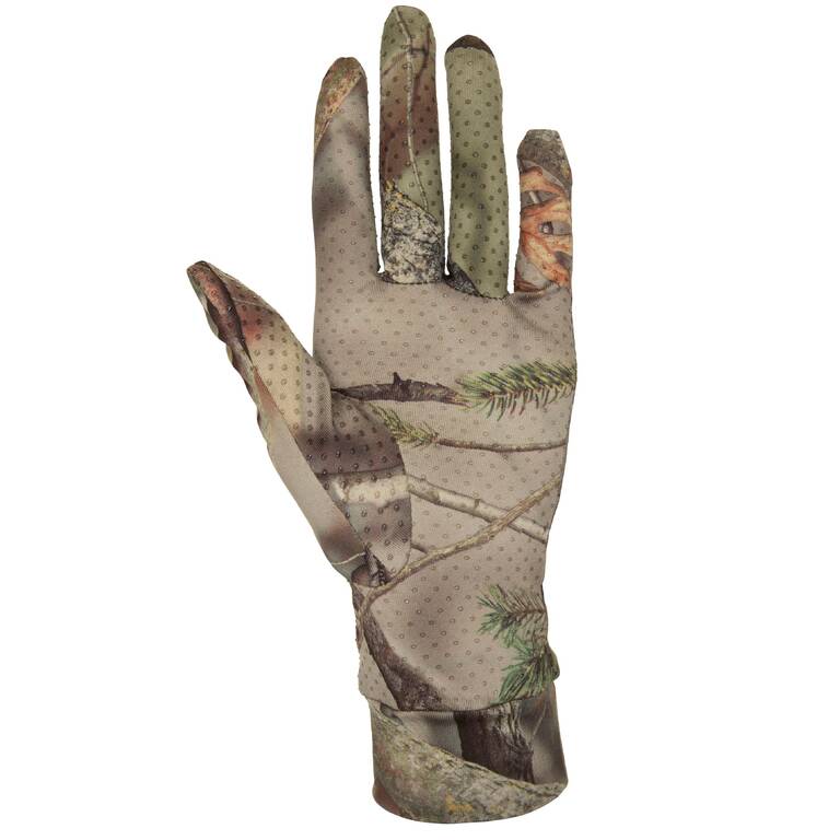 Country Sport Gloves 100 Thin Stretch - Woodland Camouflage