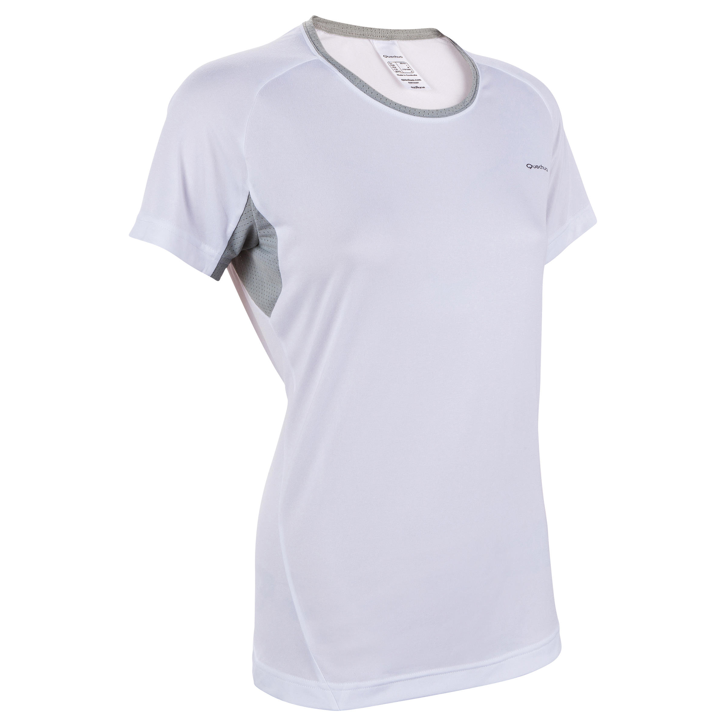 QUECHUA Techfresh 50 Women's Short Sleeve Hiking T-shirt - White