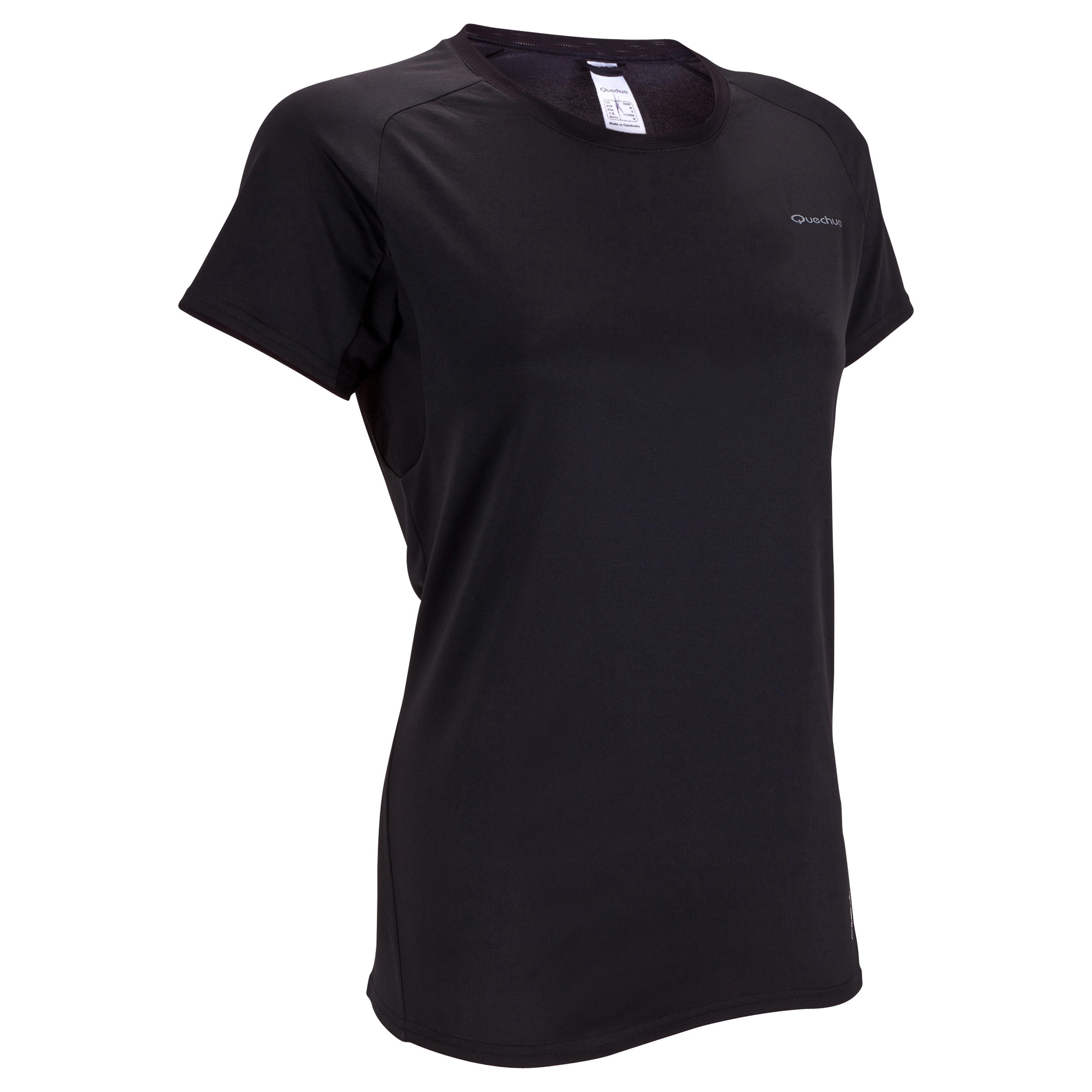 QUECHUA Women's TechFRESH 50 short-sleeved Hiking T-Shirt - Black