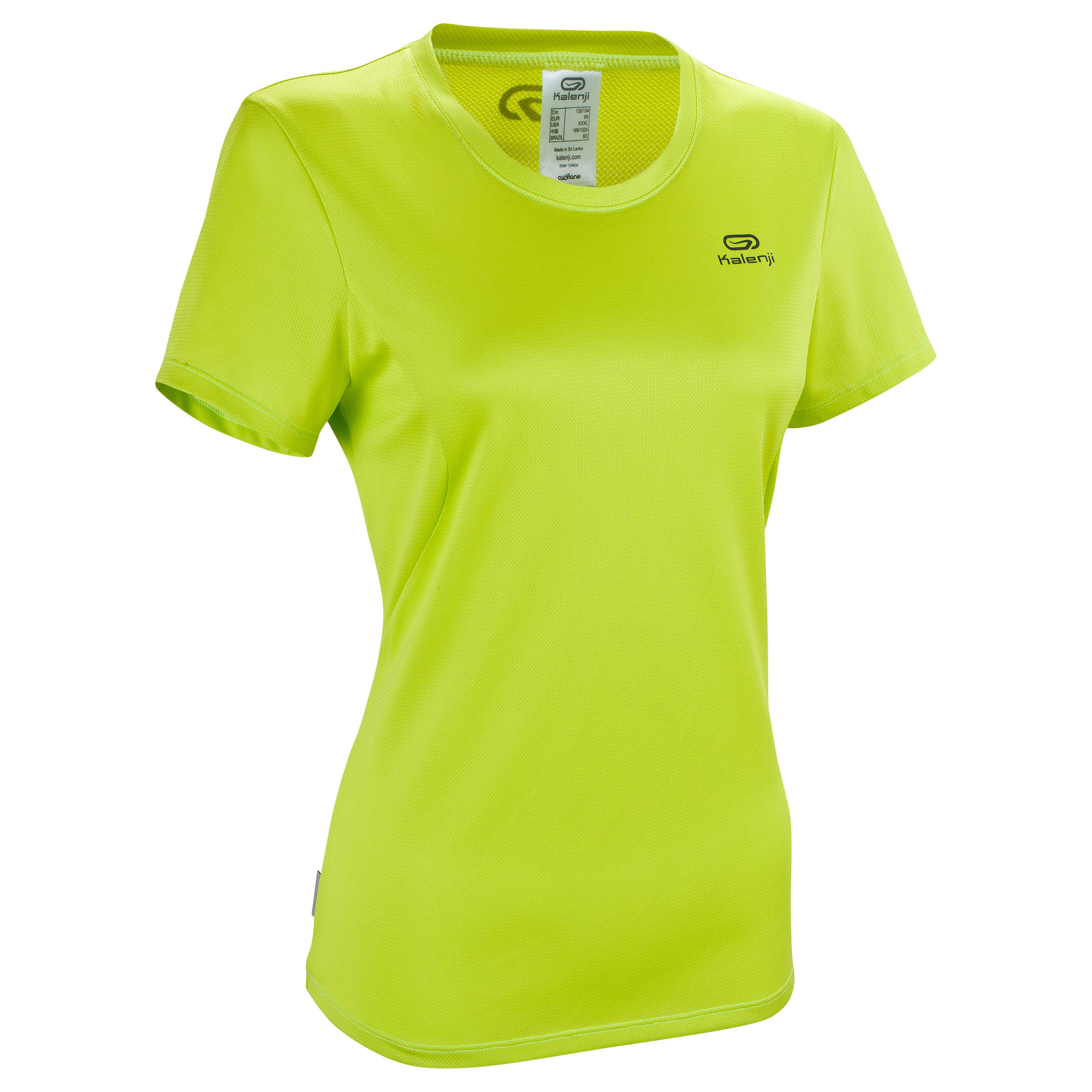 KALENJI EKIDEN WOMEN'S RUNNING T-SHIRT LIME