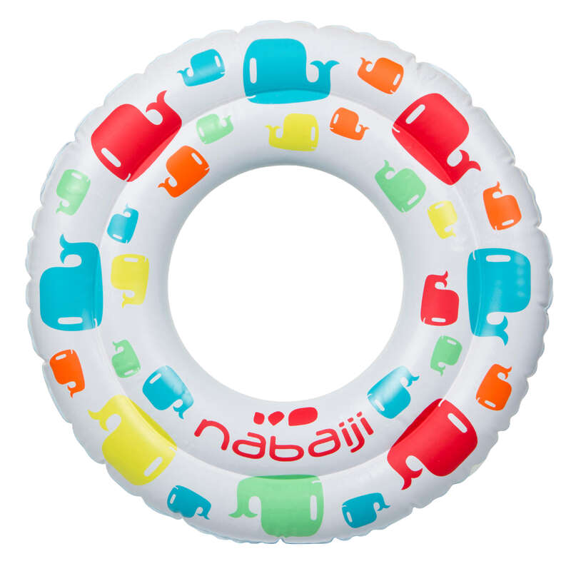 NABAIJI Children's swim ring with whale print and 2 inflation...