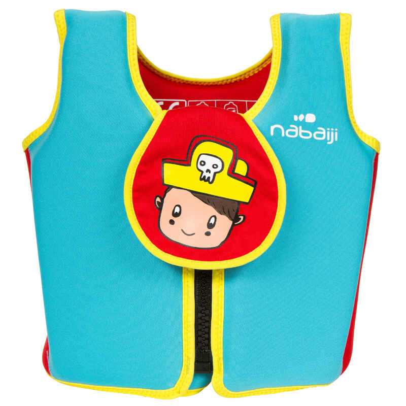 Pirate swim vest for children already comfortable in the water - Red