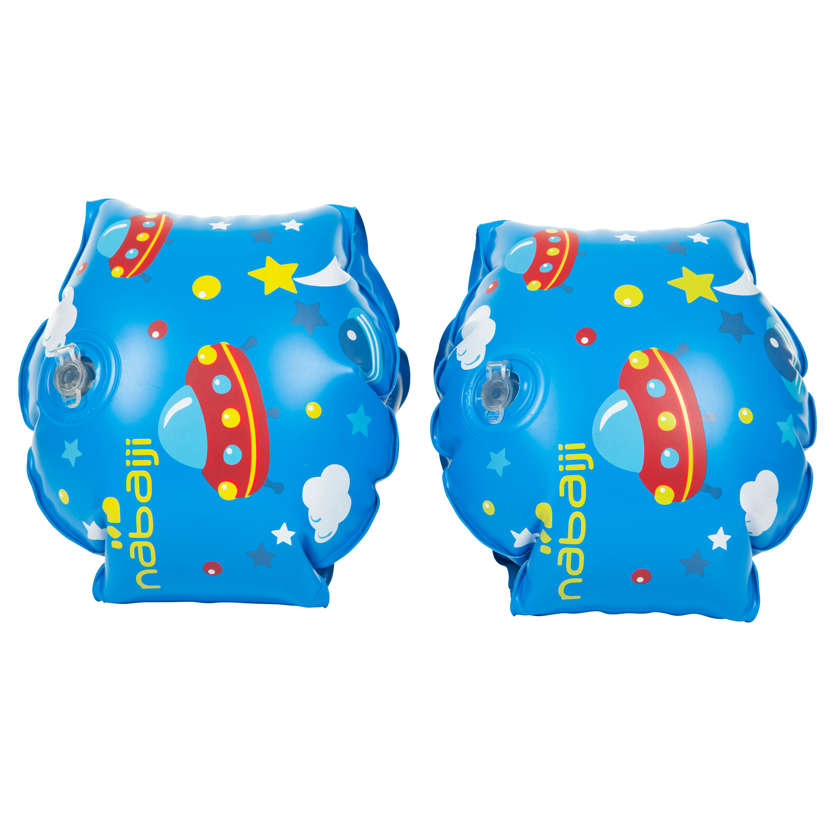 NABAIJI Armbands with "flying saucer" print and two inflation chambers - Blue 11-30 kg