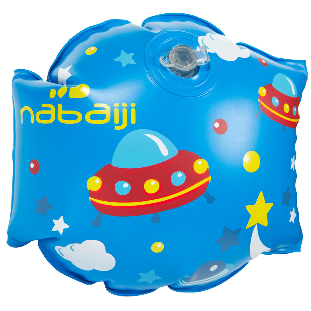 Schwimmflügel 11-30 kg, blau mit Ufo-Motiv, 2 Luftkammern