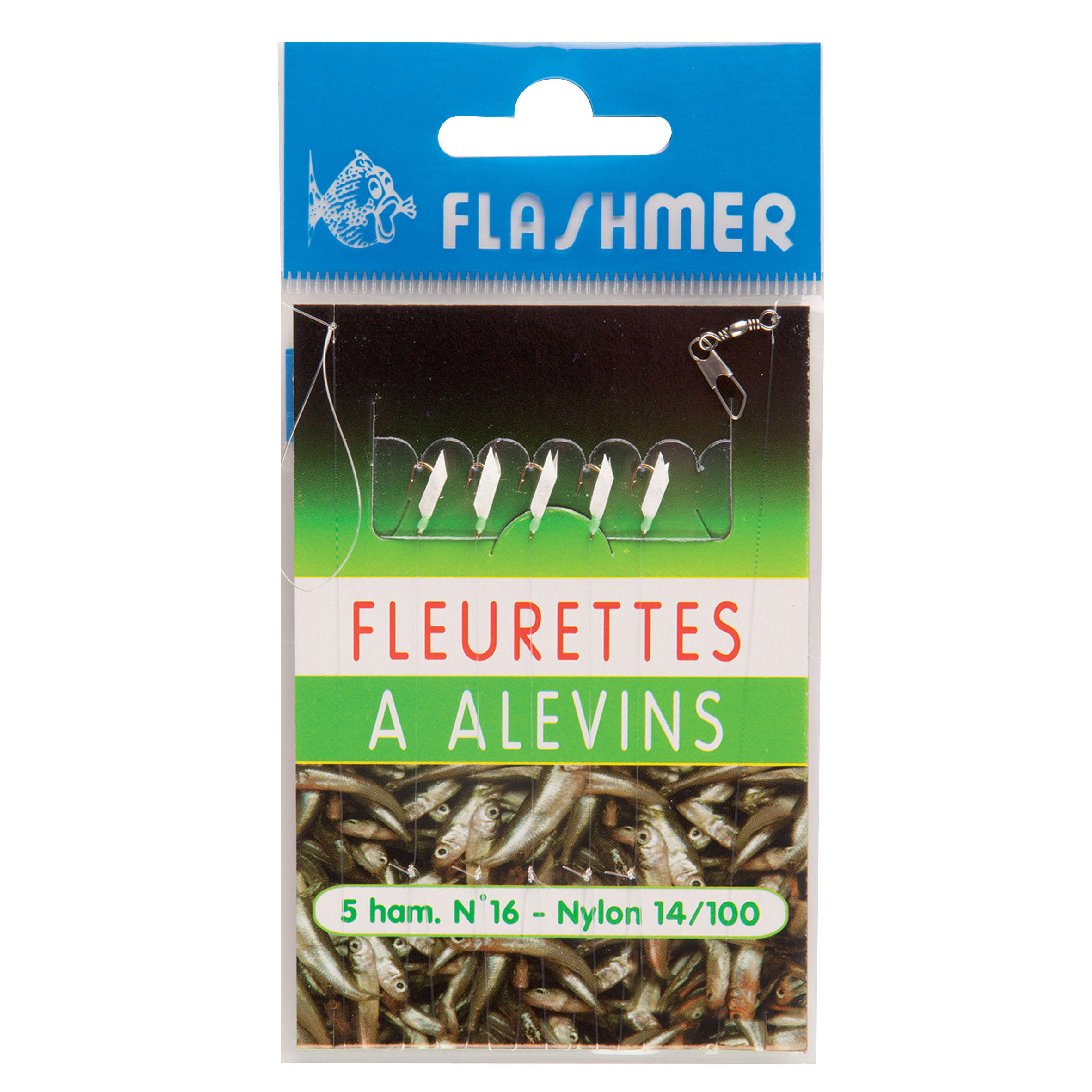 Bas de ligne Fleurette à alevins N°16 x5 pêche en mer - Flashmer