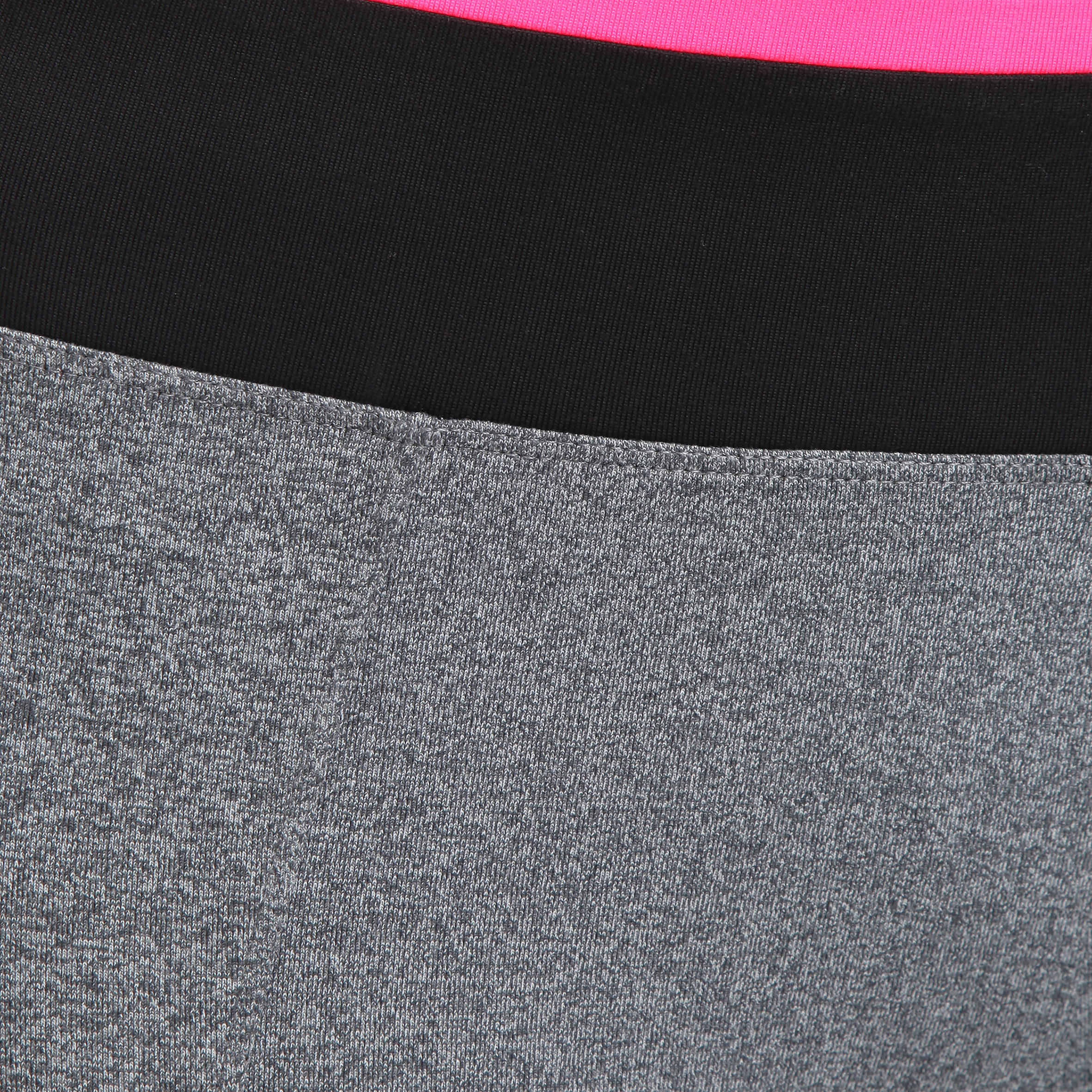 Breathe Women's Fitness 7/8 Leggings - Mott Grey, Two-colour Contrast Waistband 6/12