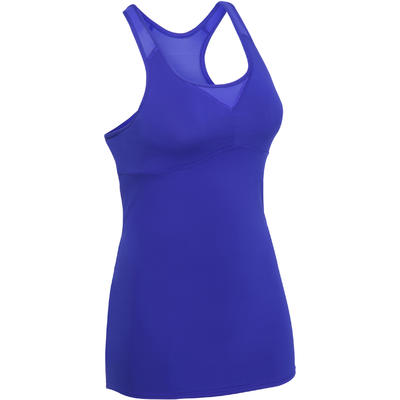 Fitnesstop dames breathe donkerblauw met ingewerkte beha