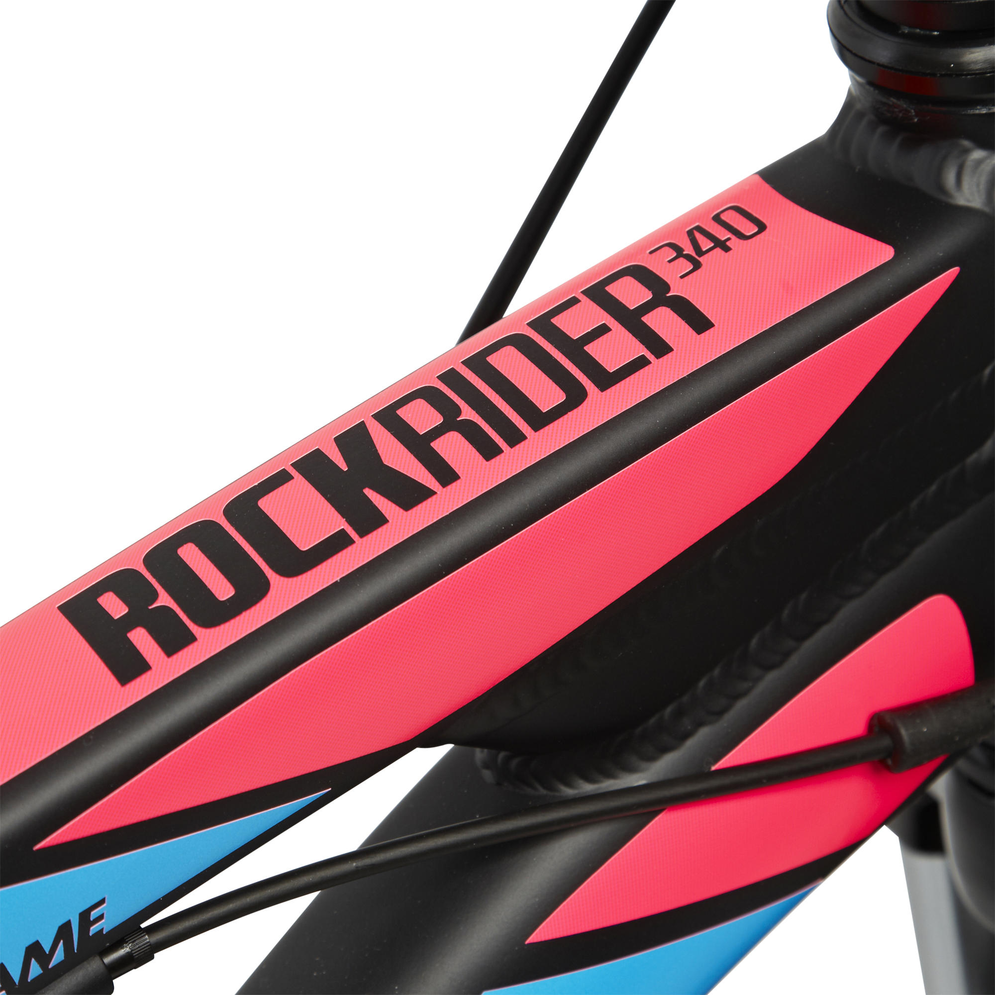 MTB B'TWIN Rockrider 340 zwart/blauw/fuchsia 3/17