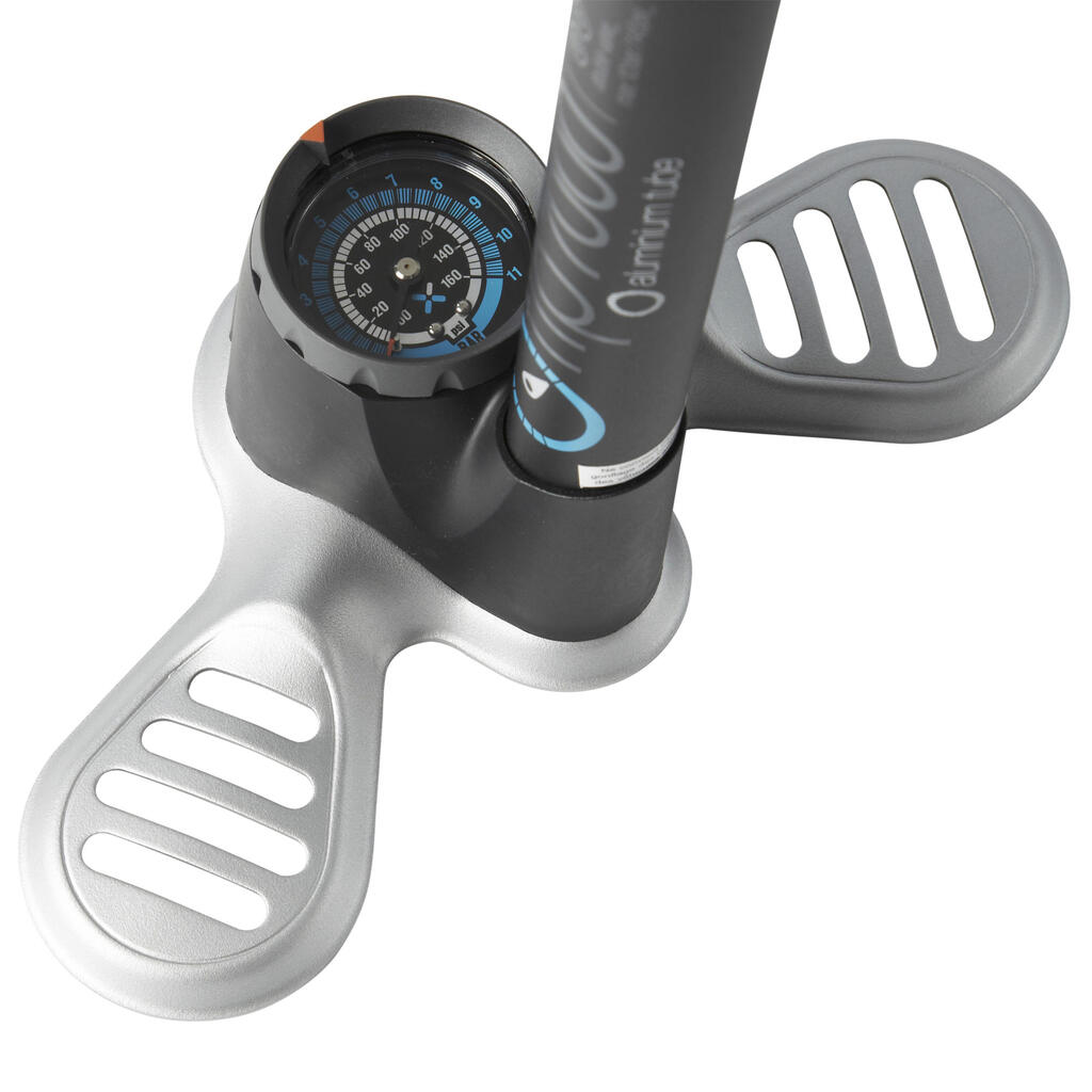 Bomba de pie para bicicleta Btwin 500 negra