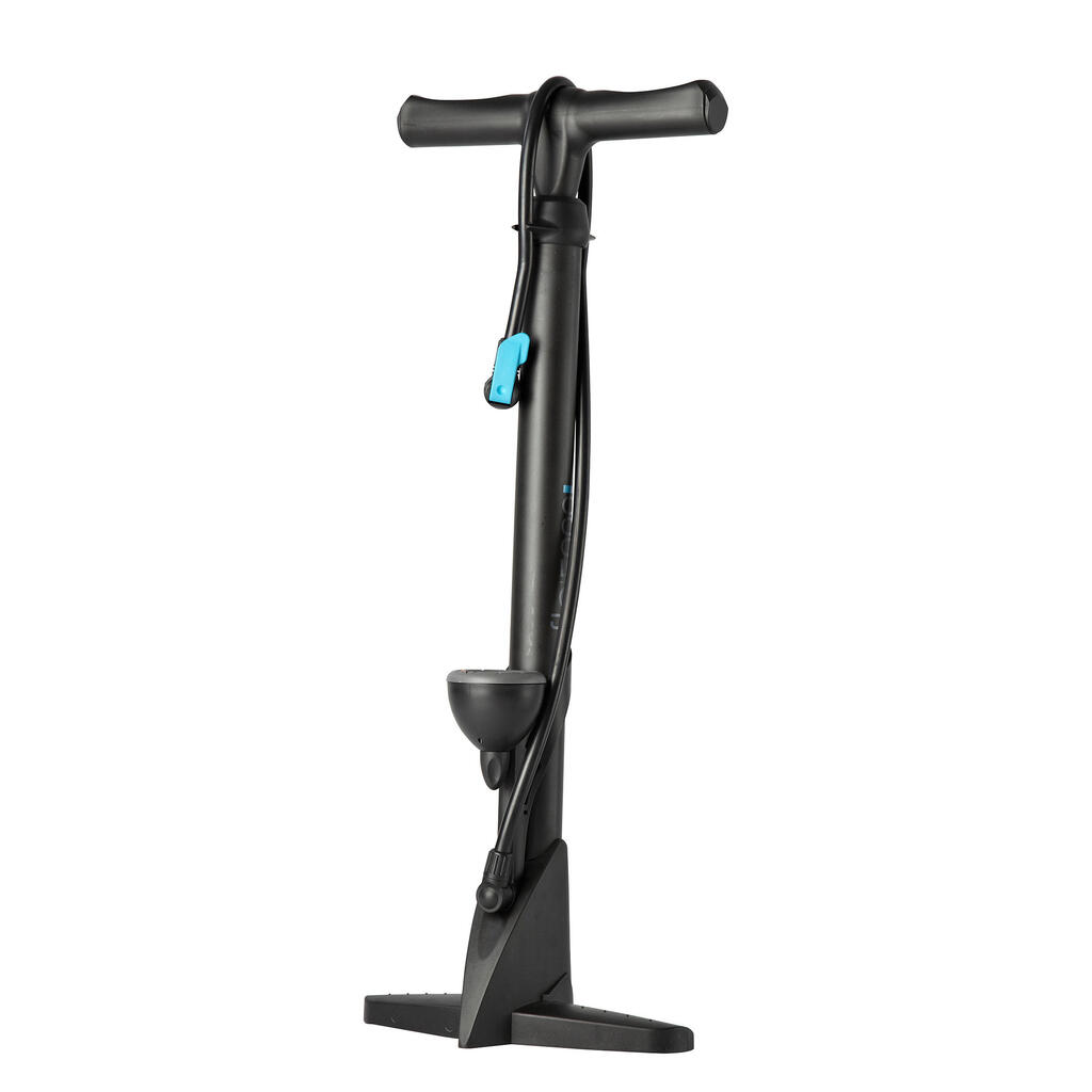 Bomba de pie para bicicleta Btwin 500 negra