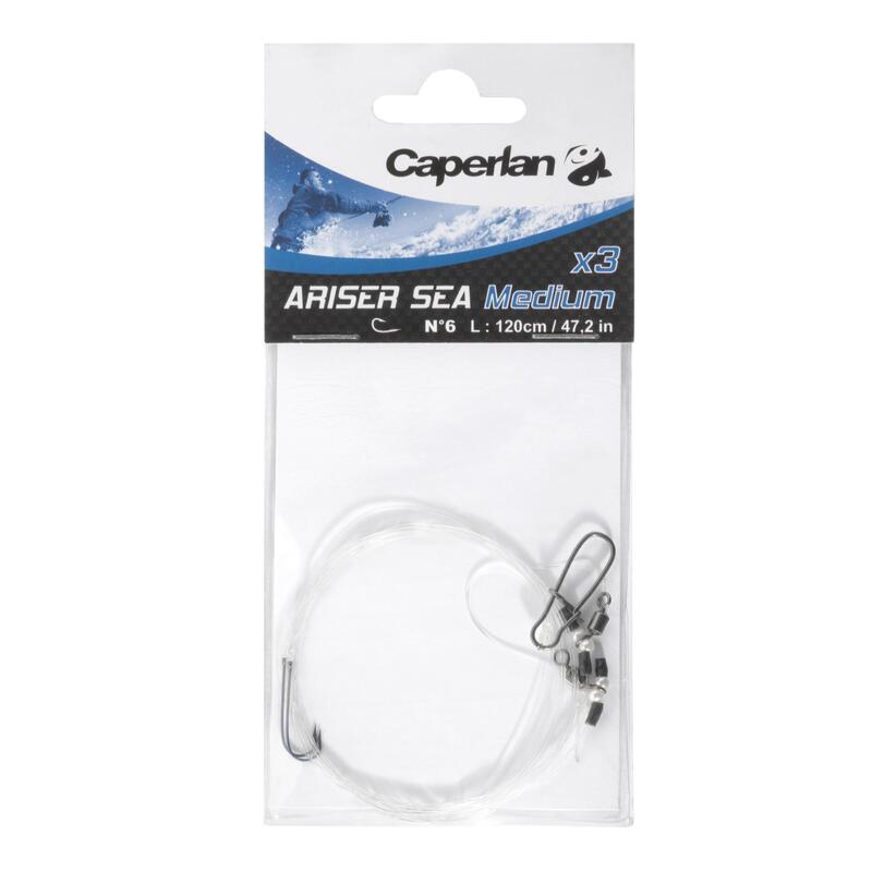 Kit forfac pescuit Surfcasting ARISER SEA MEDIUM X3 Cârlige nr.6
