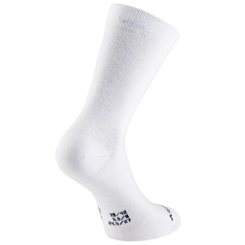 CHAUSSETTES DE SPORT HAUTES ADULTE ARTENGO RS 160 BLANC LOT DE 3