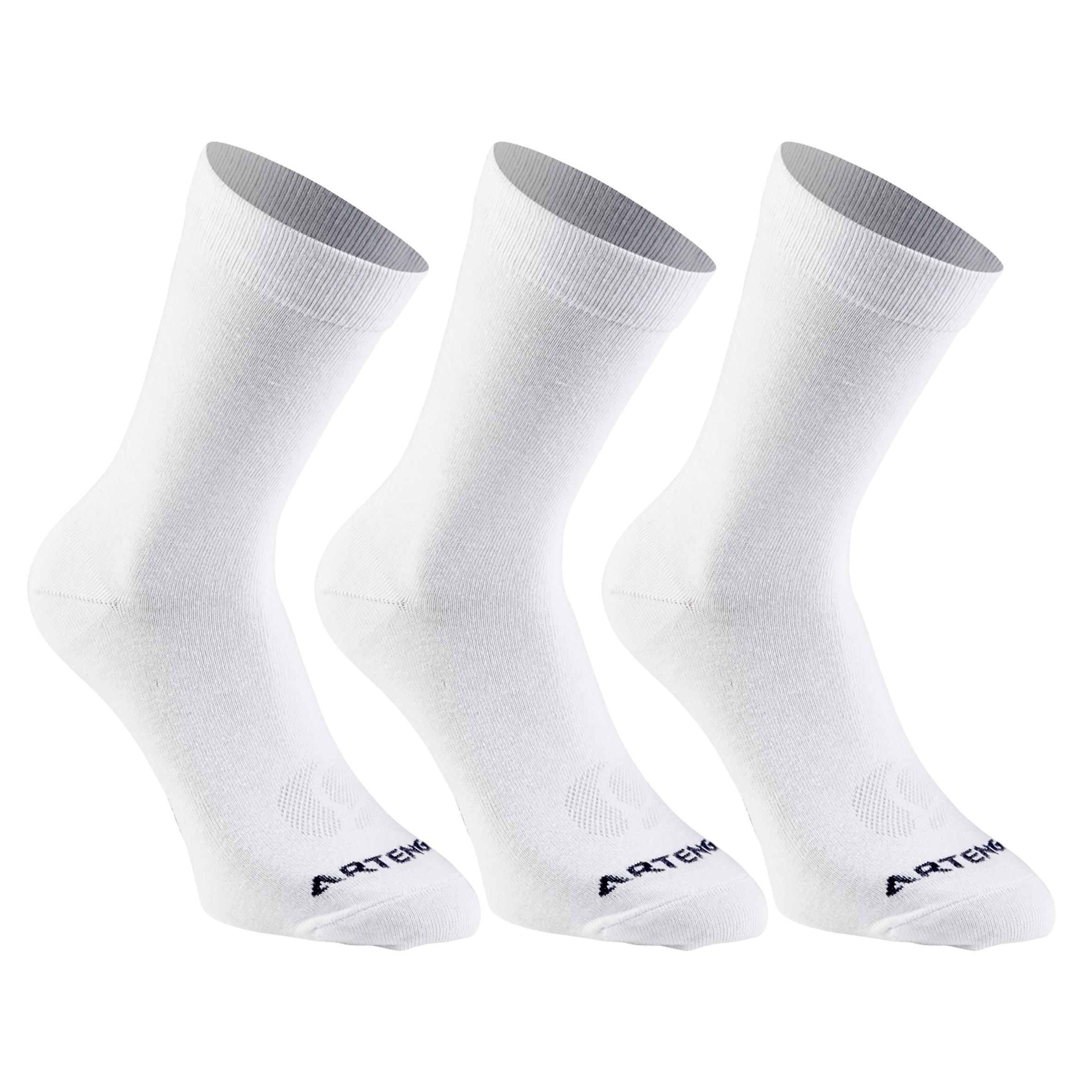 ARTENGO RS 160 Adult High Sports Socks Tri-Pack - White