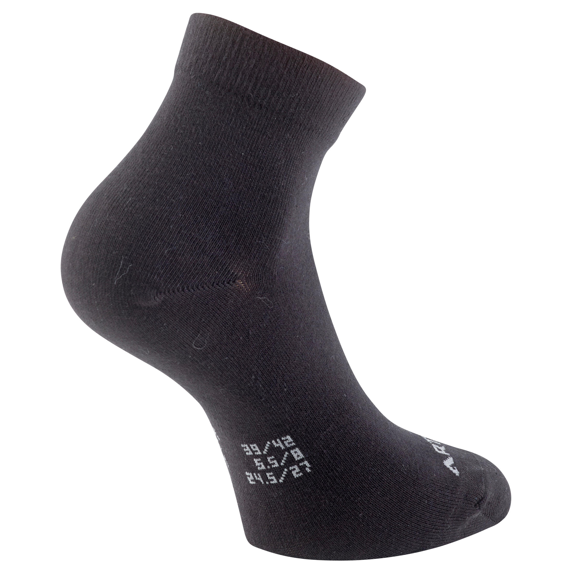 RS 160 Adult Mid Sports Socks Tri-Pack - Black 7/12