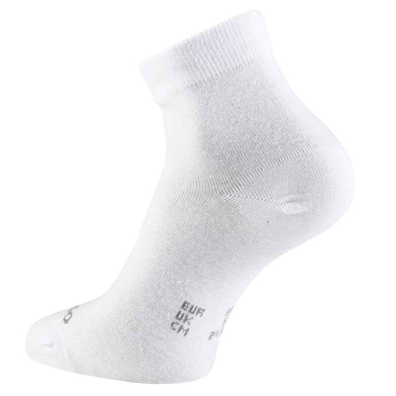 CHAUSSETTES DE SPORT ADULTE MID ARTENGO RS 160 BLANC LOT DE 3