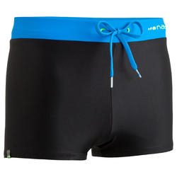 กางเกงว่ายน้ำทรงบ็อกเซอร์สำหรับผู้ชายรุ่น 100 PEP (สีดำ/ฟ้า)