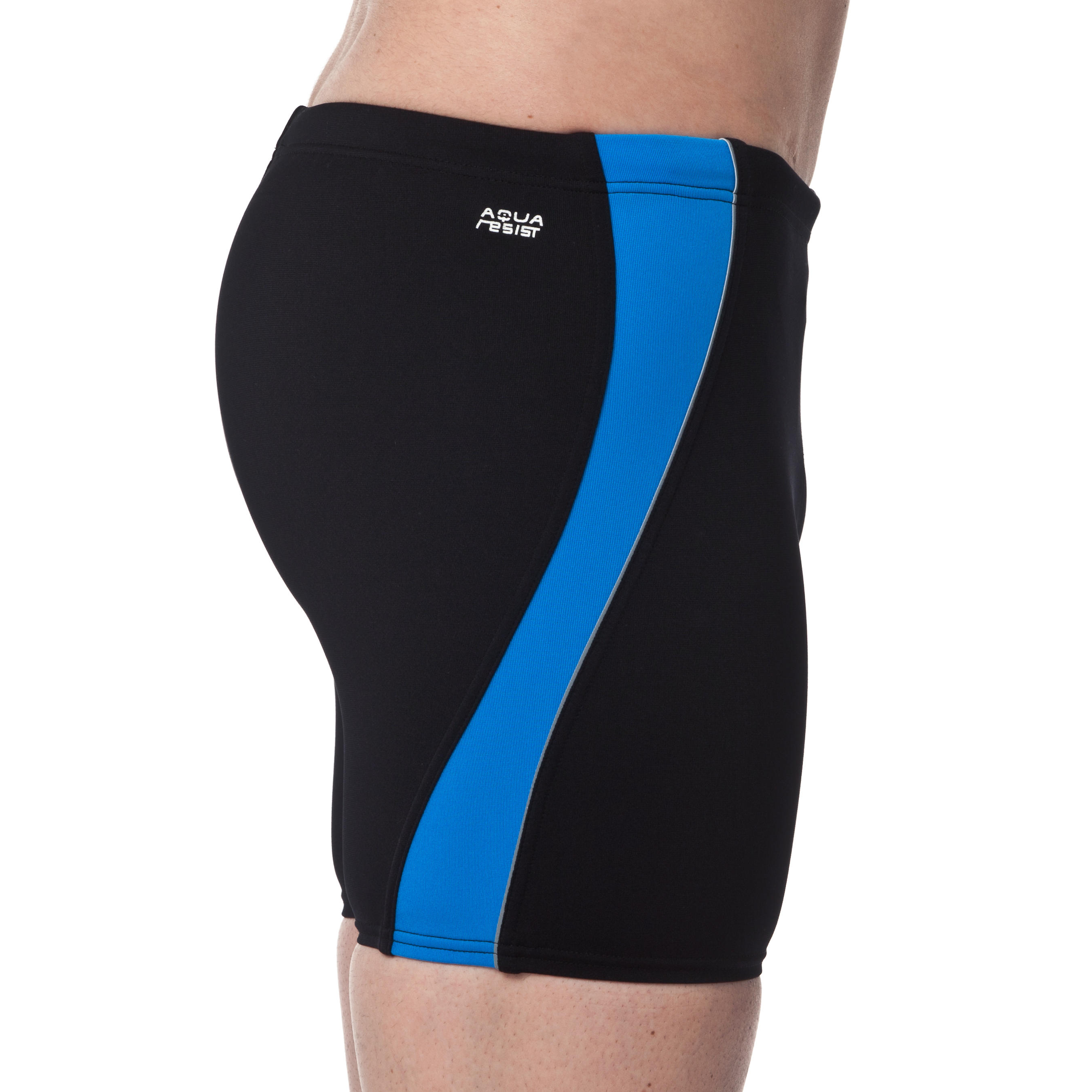 B-READY men's LONG swim SHORTS - Black Blue 3/5
