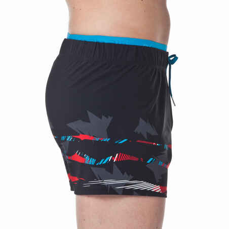 150 MEN'S SHORT SWIM SHORTS - BLACK/RED