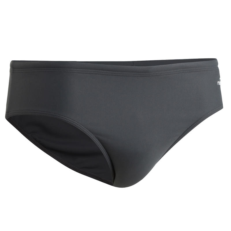 TRAJE DE BAÑO NATACIÓN HOMBRE TIPO SLIP 100 BASIC GRIS Decathlon