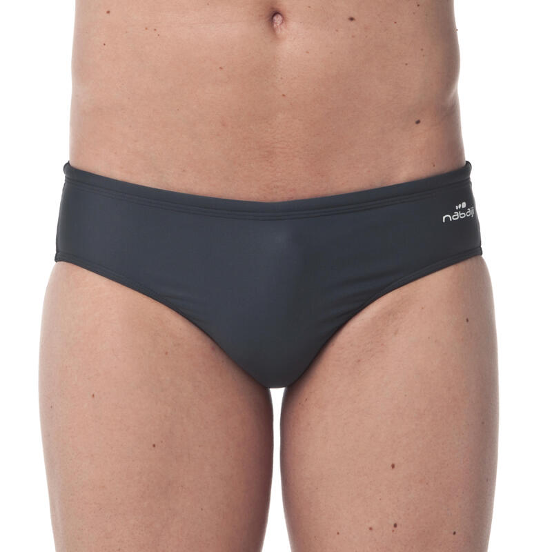 Badehose Slip 100 Basic Herren grau