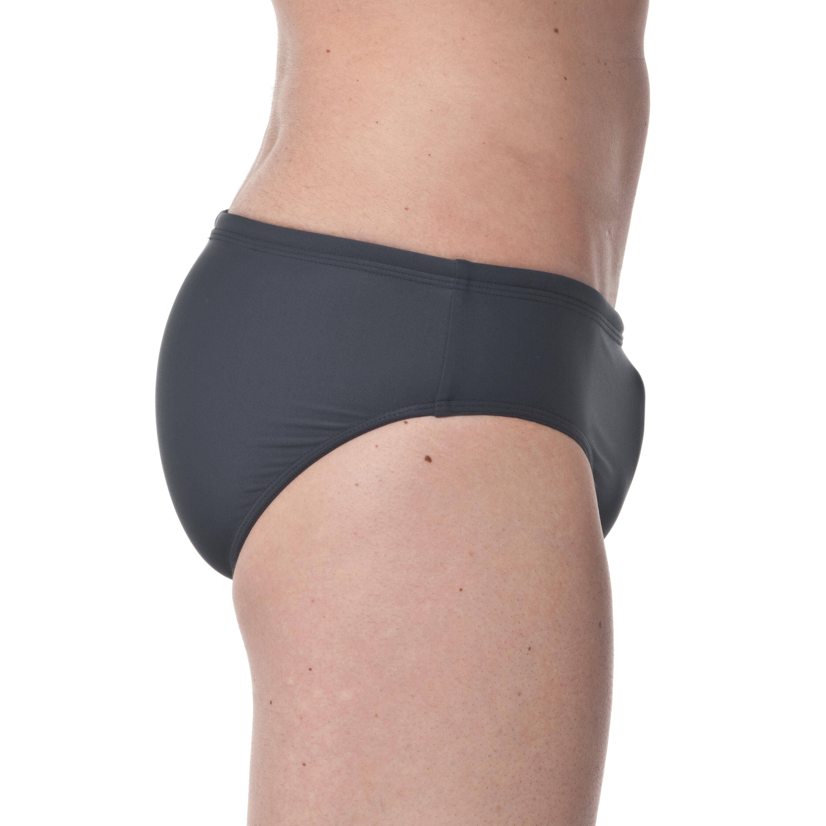 100 MEN'S SWIMMING BRIEFS - BASIC GREY -  4