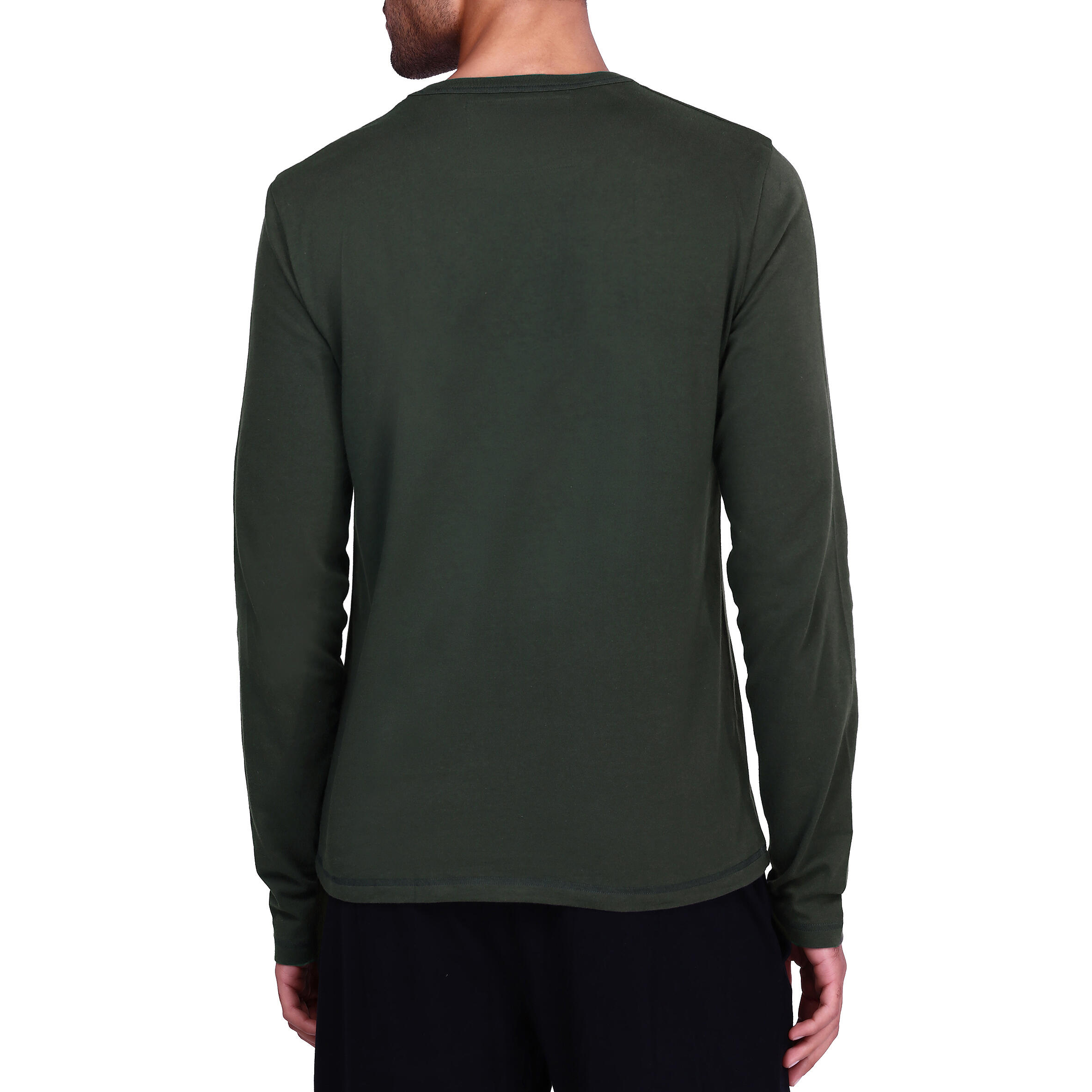 Essential Long-Sleeved Cotton Fitness T-Shirt - Khaki 4/10
