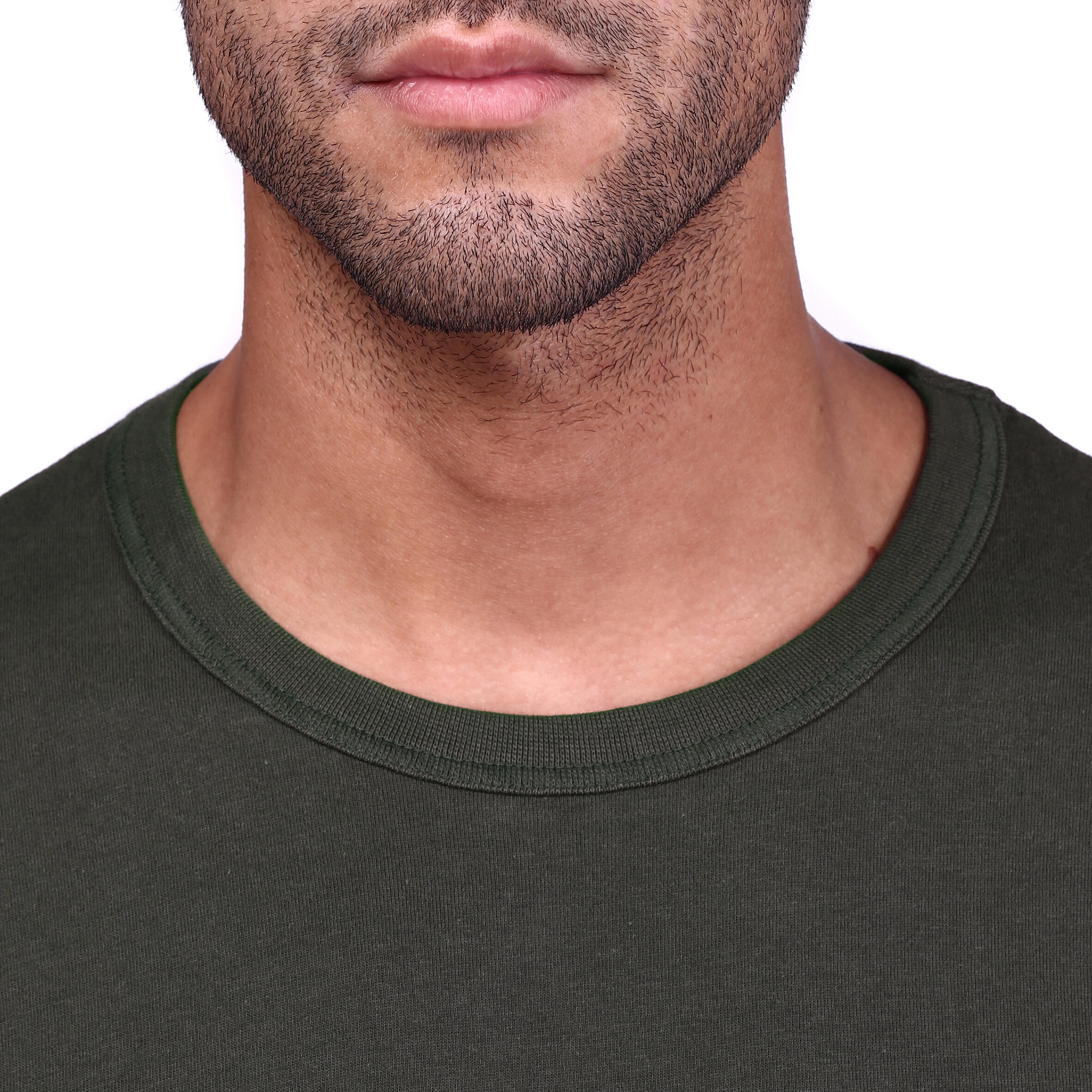 Essential Long-Sleeved Cotton Fitness T-Shirt - Khaki 6/10