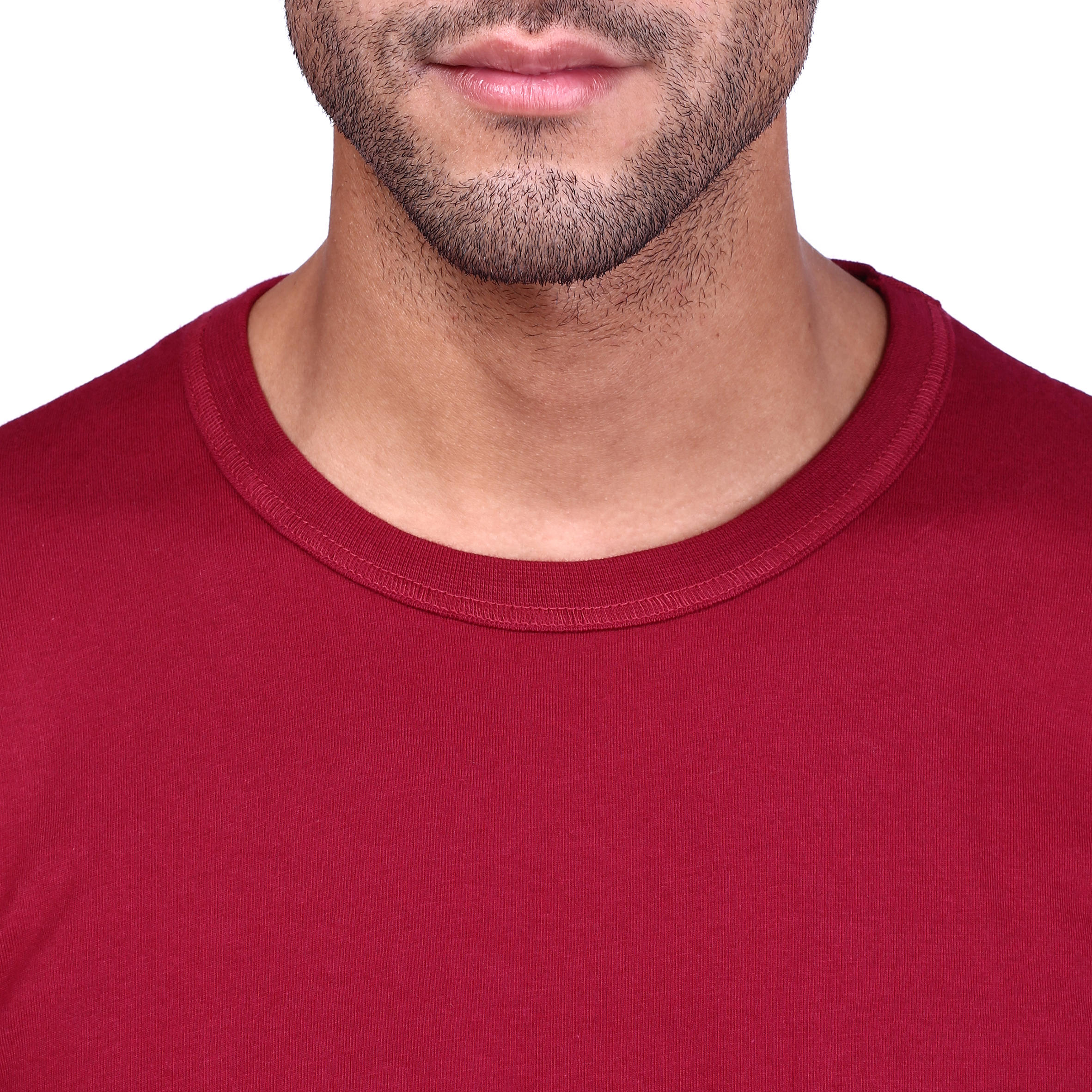Essential Long-Sleeved Cotton Fitness T-Shirt - Burgundy 6/11