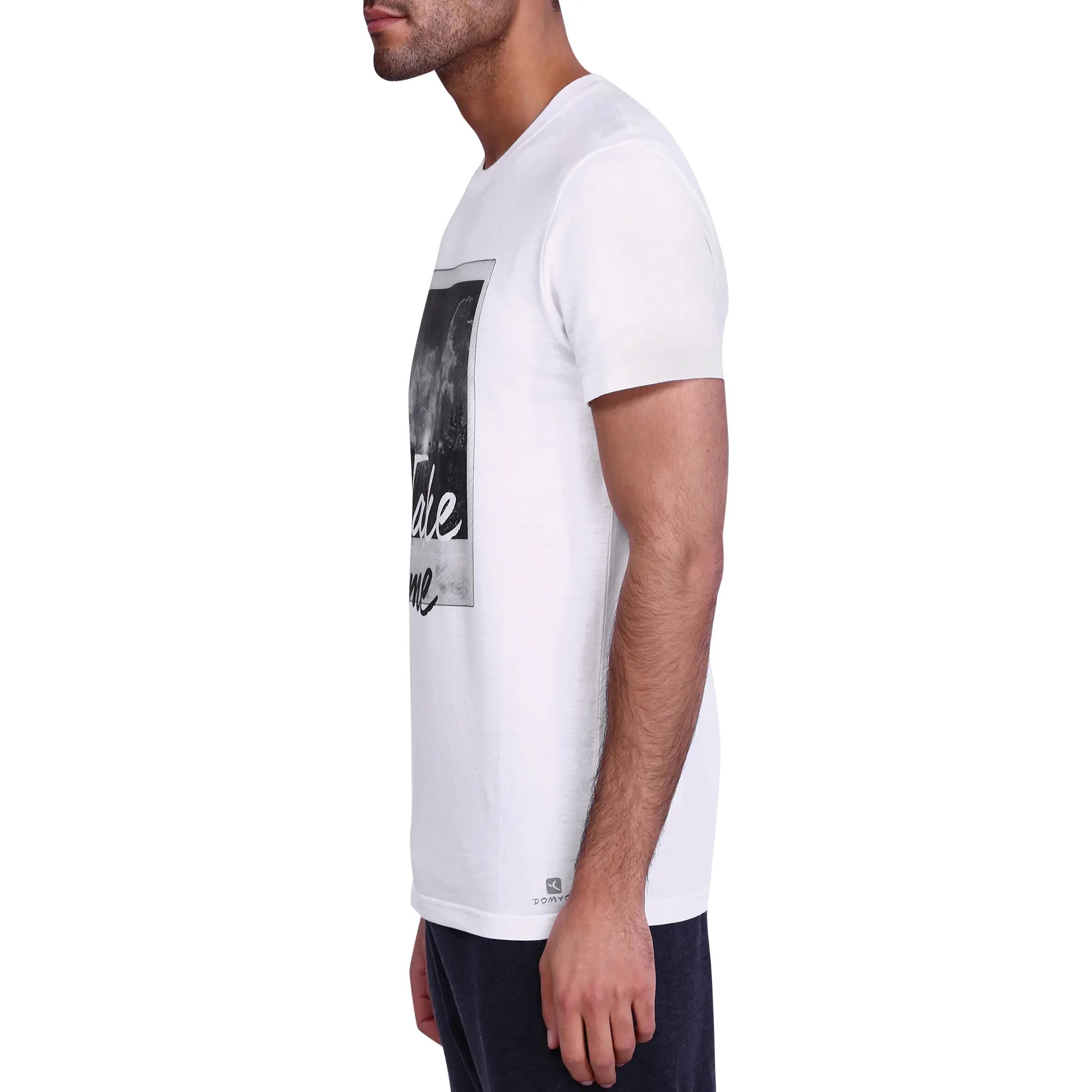 Sportee Gentle Gymnastics, Yoga and Pilates 100% Cotton Print T-Shirt - White 5/10