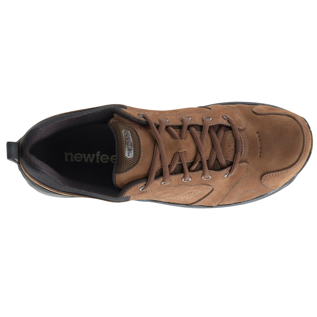 Nakuru Comfort Men's Fitness Walking Shoes - Brown Leather